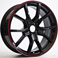 Sonic Ruby 7X17 4X100 ET38 73,1 Black+Red Lip