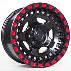Sonic OF3 (4x4) 9X17 6X139,7 ET0 110,1 Matt Black + Red Line